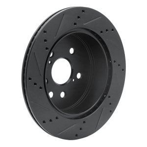 Lexus IS250 Brake Rotor (1) - Rear Right - R1 Concepts - Drilled & Slotted - Black - `06-`20